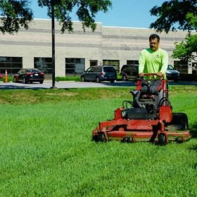mowing lawn stand on mower